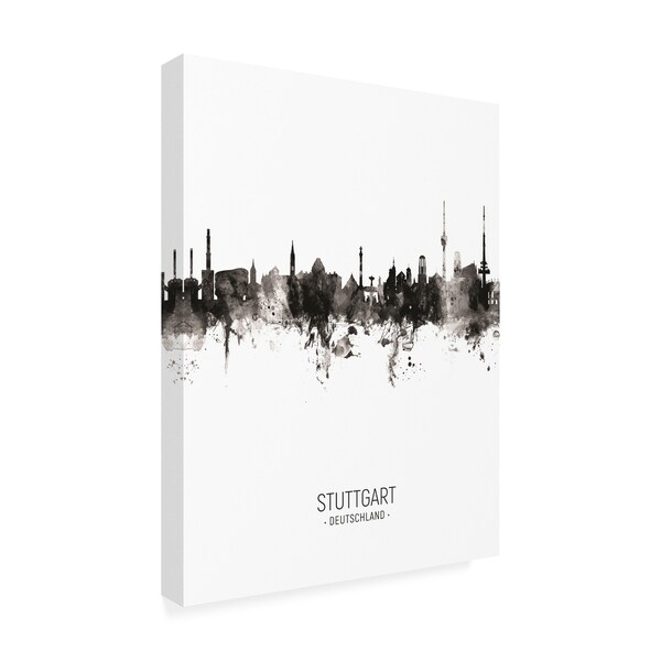 Michael Tompsett 'Stuttgart Germany Skyline Portrait II' Canvas Art,24x32